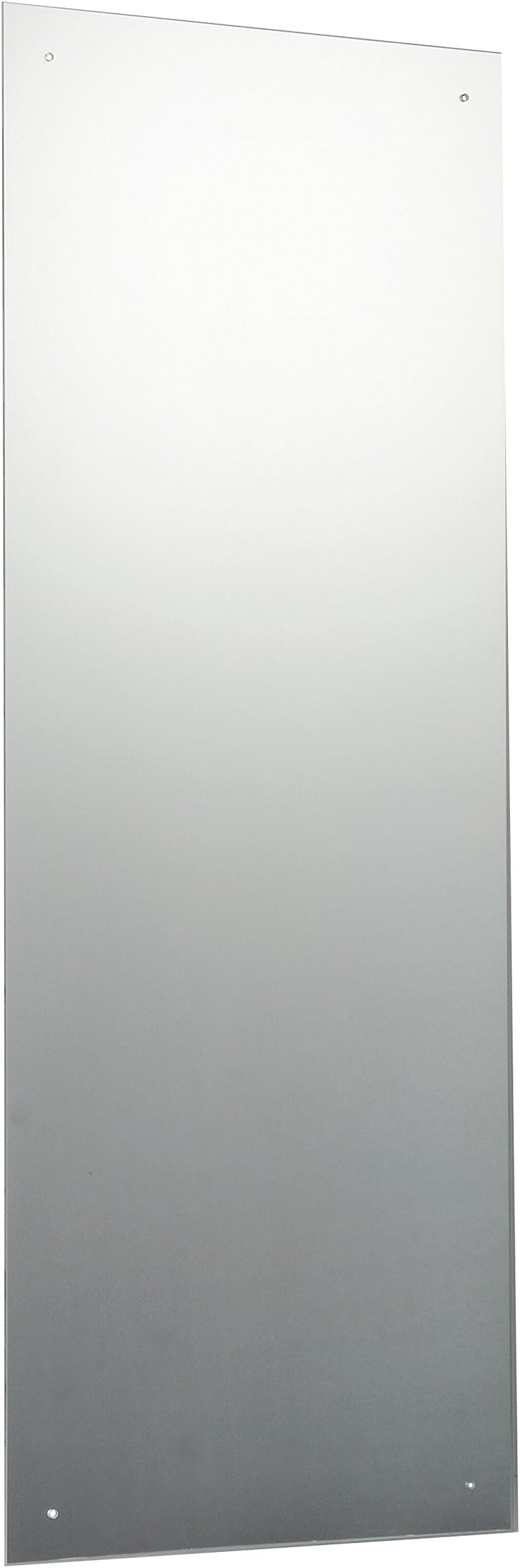 Waterstone Mirrors & Frames LTD 120 x 45cm Rectangle Bathroom Mirror Glass with Pre Drilled Holes & Chrome Cap Wall Hanging Fixing Kit Hardware