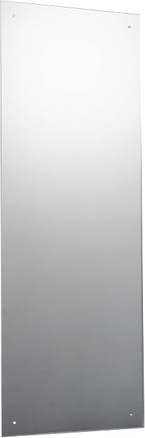Waterstone Mirrors & Frames LTD 120 x 45cm Rectangle Bathroom Mirror Glass with Pre Drilled Holes & Chrome Cap Wall Hanging Fixing Kit Hardware