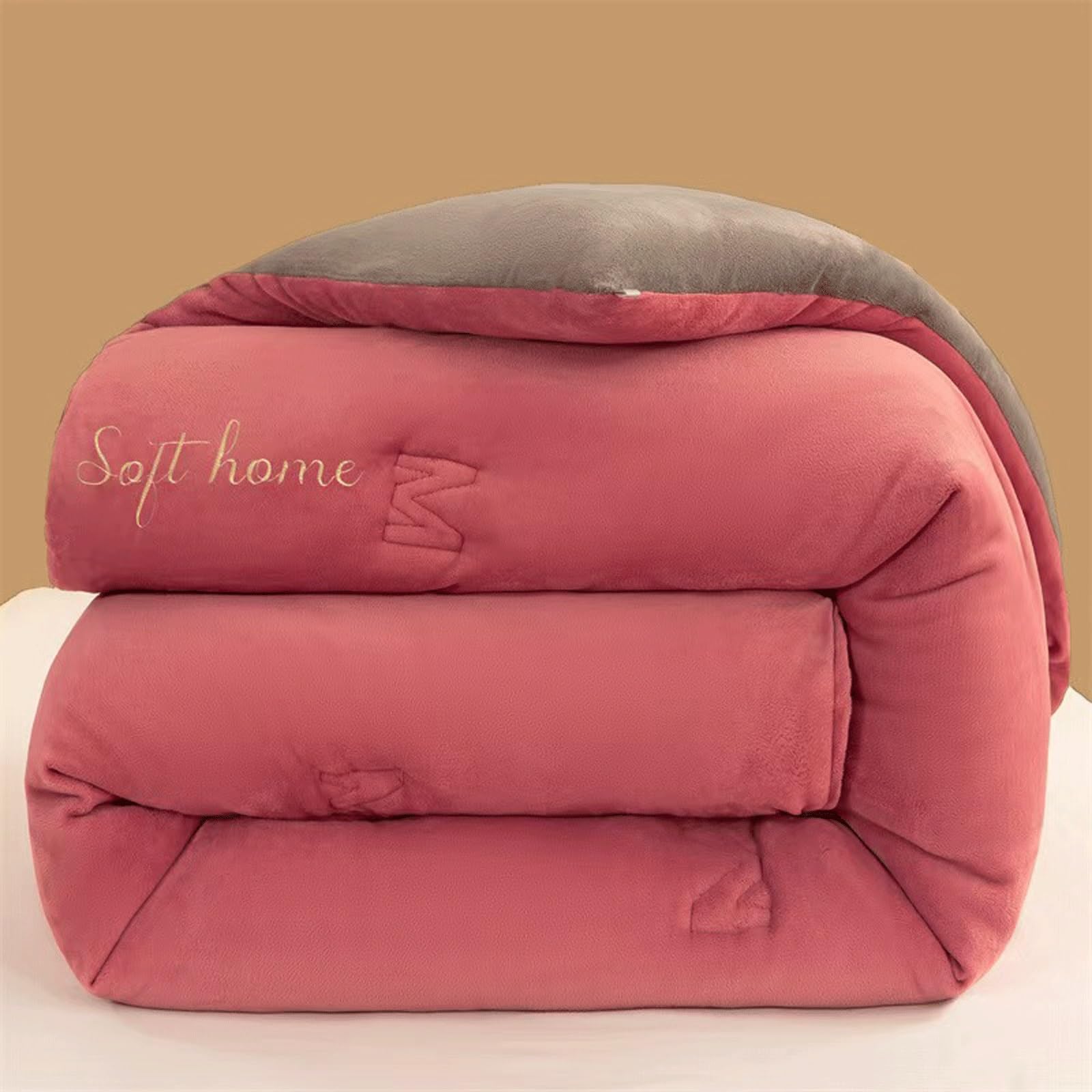Thickened Super Soft Winter Quilt，Breathable Warmth Fluffy Plush Blanket，Double Winter Quilt，for Cold Weather(Color2,180x220cm(3KG))