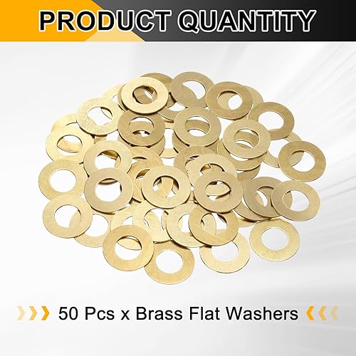 Miniatura 3 de uxcell 50 arandelas planas de latón M12, 0.945 in de diámetro interior x 0.472 in de diámetro exterior x 0.039 in de grosor, junta de anillo de