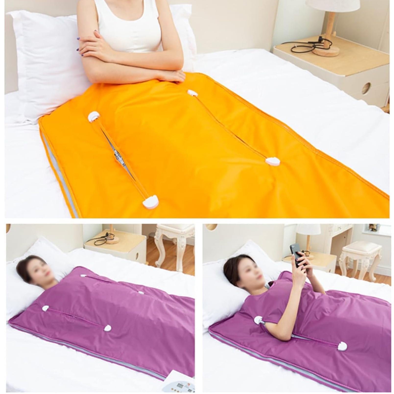 Manta de sauna portátil, impermeable para el hogar, 7 capas de aislamiento y calefacción para pérdida de peso y moldear el cuerpo