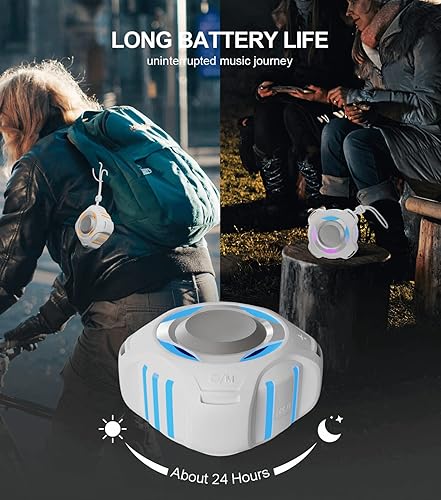 Miniatura 4 de comiso Altavoz Bluetooth de ducha, IPX7 impermeable con múltiples luces, flotante, altavoces inalámbricos con graves fuertes y sonido HD fuerte de
