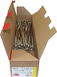 Tellerkopfschrauben Holzbauschrauben alle Größen Tellerkopf Torx Schrauben (50Stück 6x240mm TX30)