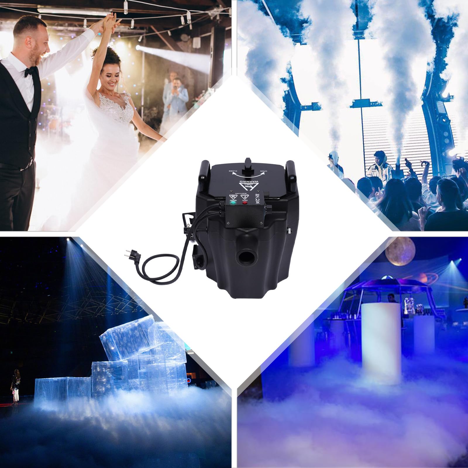 3500W Nebelmaschine,5kg Kapazität erzeugt schnell Rauch - überlegener Nebel-, Dampf- und Trockeneiseffekte für Hochzeiten, Halloween und Bühnenshows