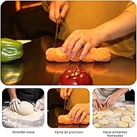 Vista 6 de Tablas de cortar de acero inoxidable para cocina, alfombrillas de tabla de cortar para amasar, tabla de cortar de metal para carne, frutas