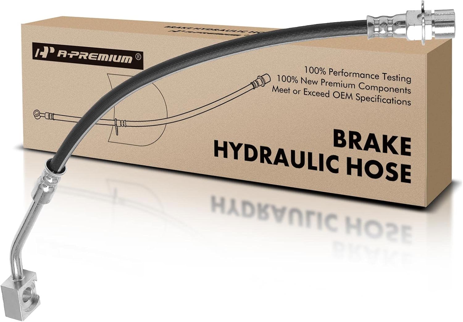 A-Premium Front Passenger Brake Hydraulic Hose Compatible with Select Ford Models - For Mustang 1999 2000 2001 2002 2003 2004 - Replace# XR332078AC