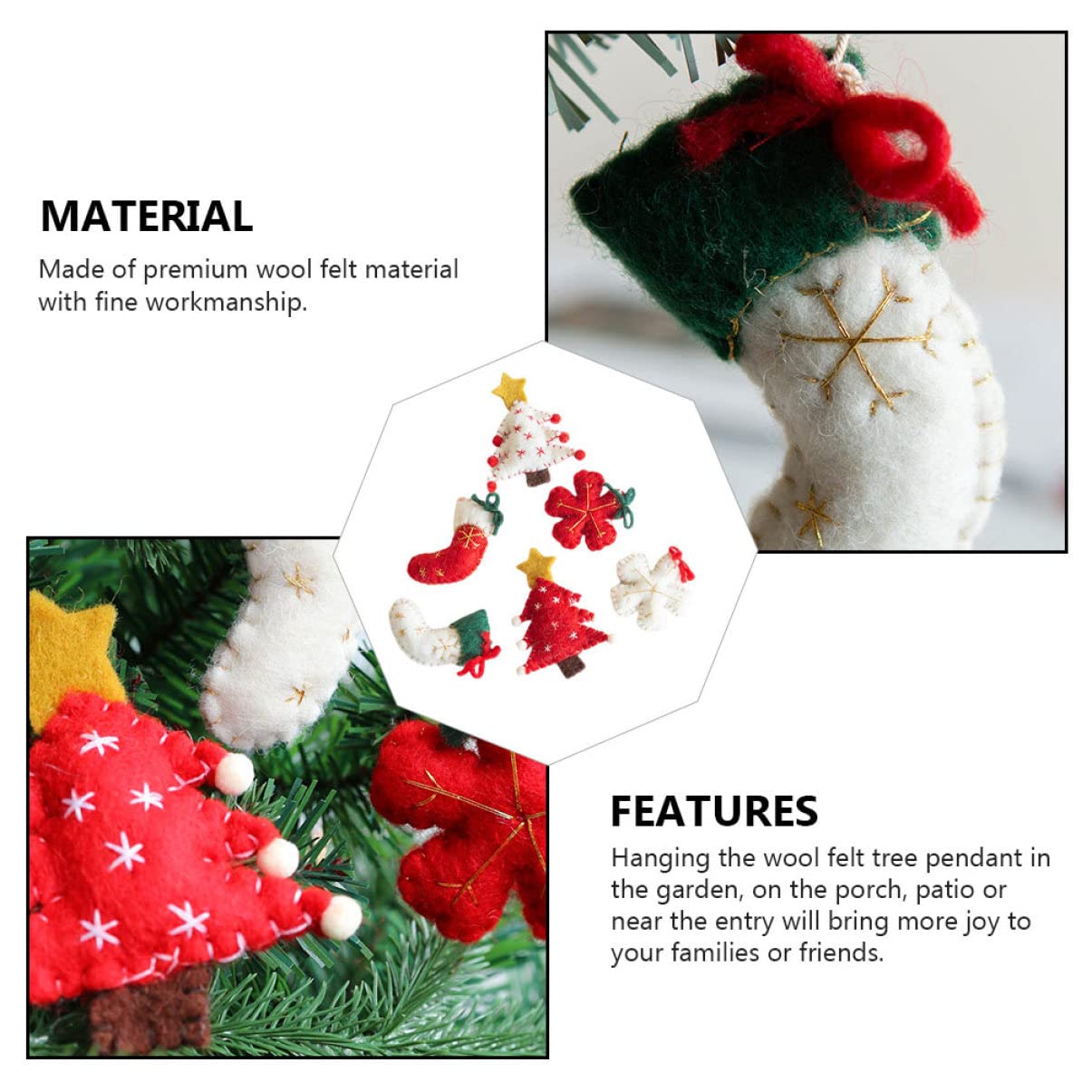 Cabilock 2 Set Ciondolo in Feltro Di Lana Arredamento Unico Ghirlanda Gnomi Pendenti Natalizi Ciondolo Natalizio Decorazioni Casa Mini Ornamento Da Appendere Di Natale 6 Pezzi * 2