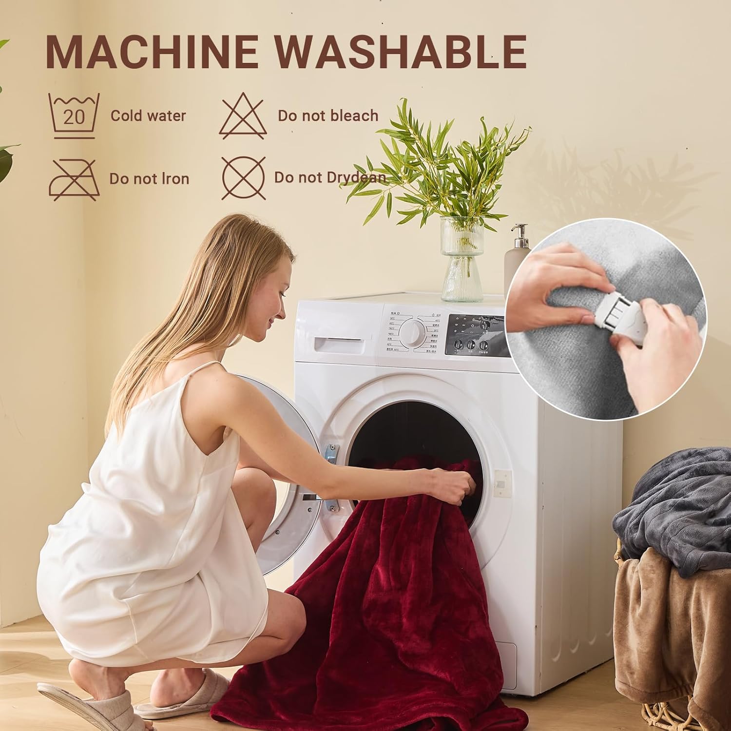 Electric Heated Blanket Queen Size 84''x90'' Soft Flannel & Sherpa Electric Blanket with 10 Heating Levels, Automatically Shut Down After 8h with Overheat Protection Machine Washable - Image 6