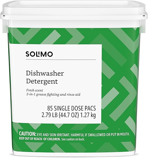 Amazon Brand Solimo Dishwasher Detergent Pacs, Fresh Scent, 85 Count Health