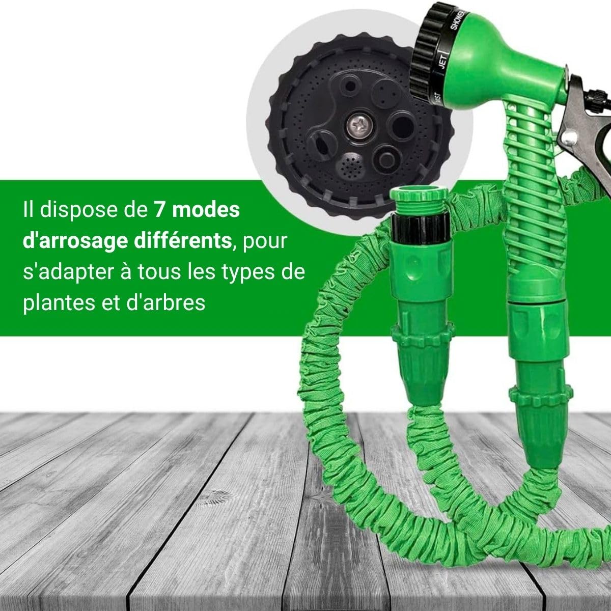 Tuyau Extensible à Pression d'Eau Xpansy C2607A 7,5 mètres Vert