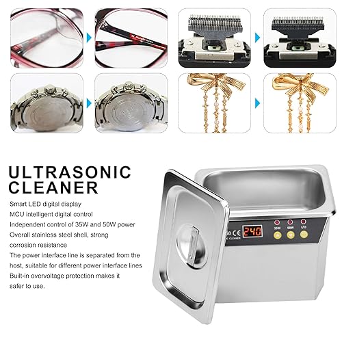 Miniatura 3 de Limpiador ultrasónico de joyería lavadora ultrasónica de alta potencia limpiador sónico para joyas relojes anillos lavadora BK-3550 27.1 fl oz