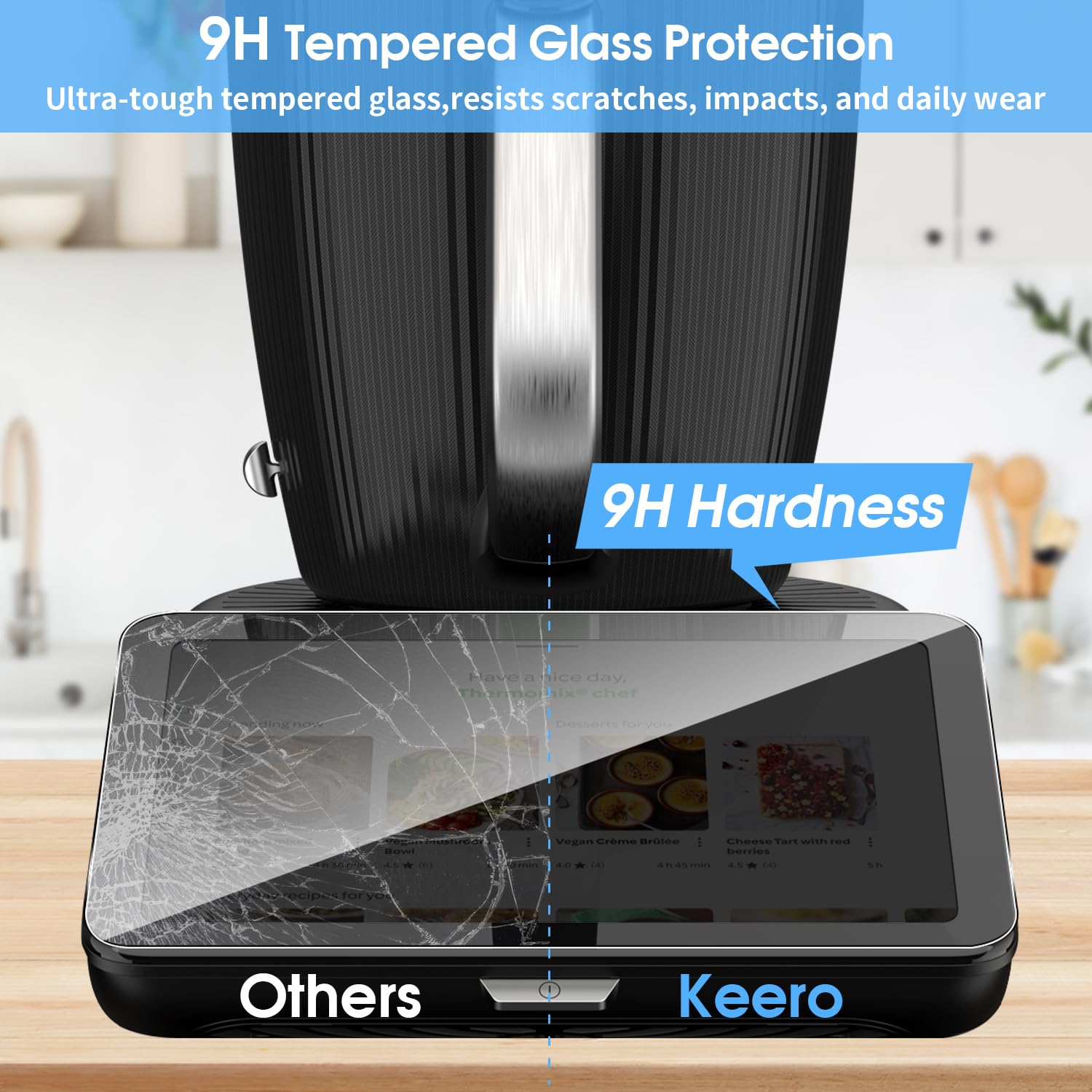 Protection écran Verre Trempé Pour Vorwerk Thermomix TM7 - 2 Pièces - Haute Transparence 9H Anti-rayures - Installation Facile - 3