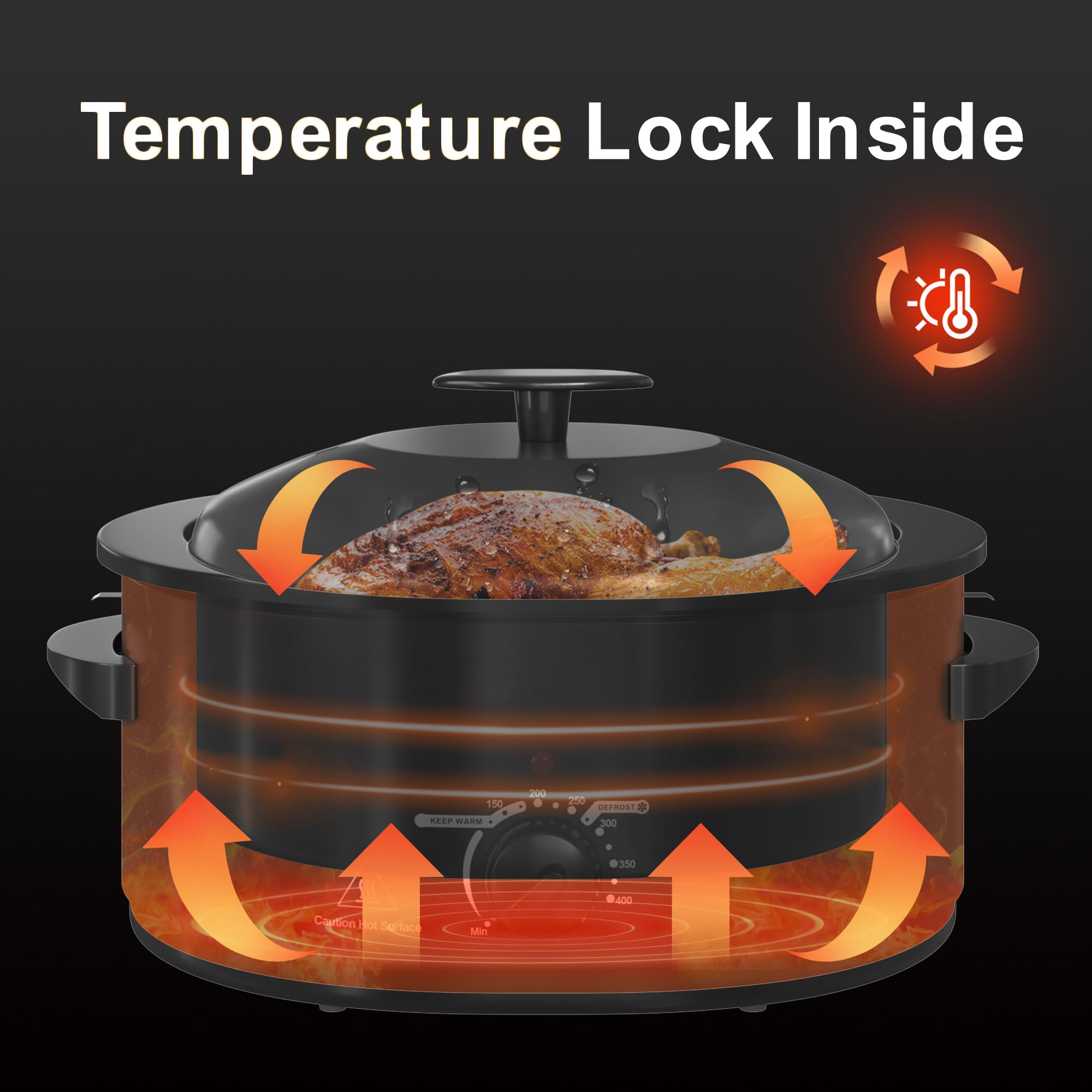 Small Crockpot Aroma® Electric Roaster Oven With Metal Inner