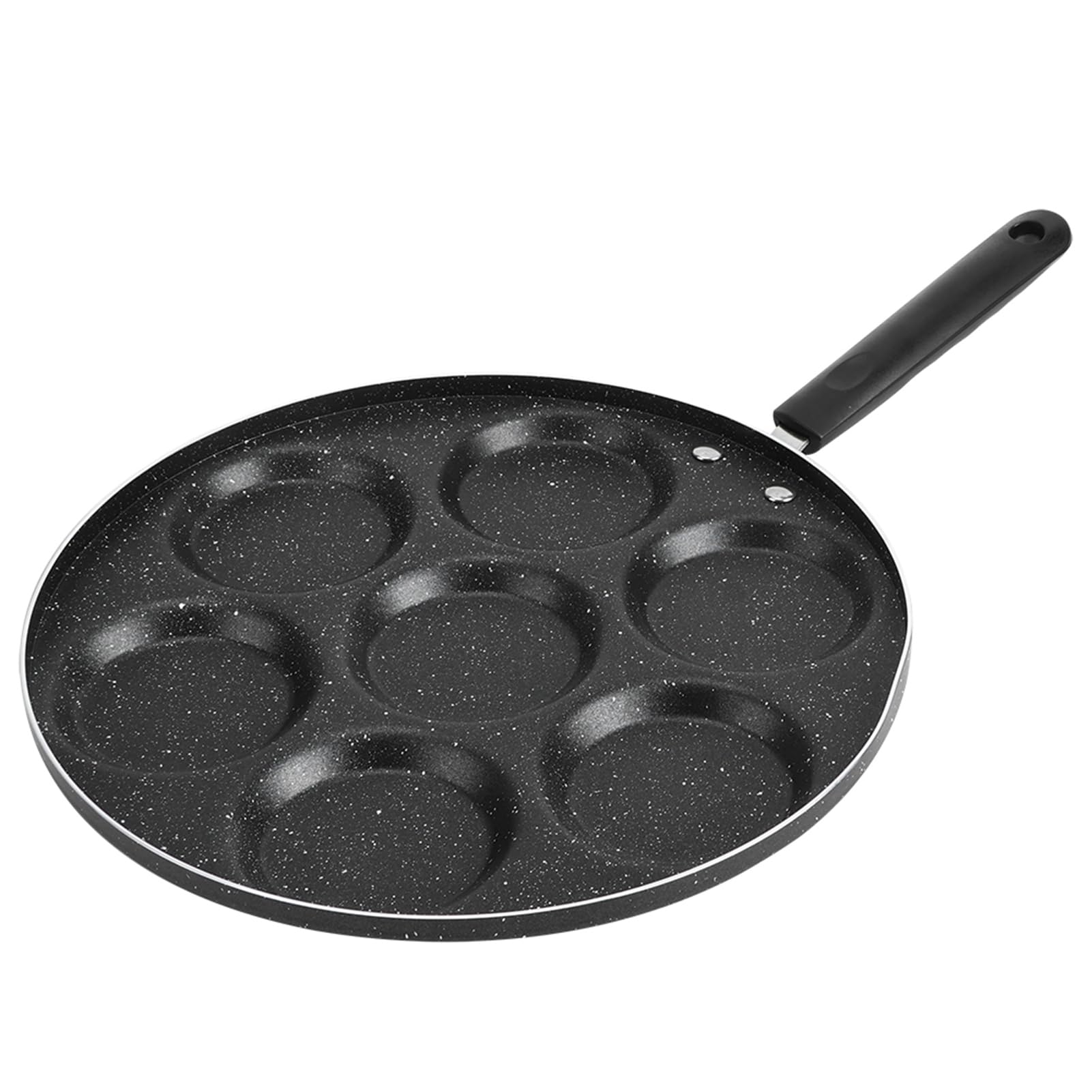 Patelnia z 7 otworami, nieprzywierająca patelnia do smażenia jajek z 7 okrągłymi formami, aluminiowa patelnia do burgerów do kuchni domowej