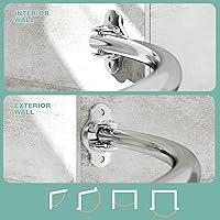 Vista 5 de Barra de cortina de ducha curvada, ajustable de 40 a 72 pulgadas, barra de ducha curvada extra ancha para baño, barra de ducha a prueba de óxido