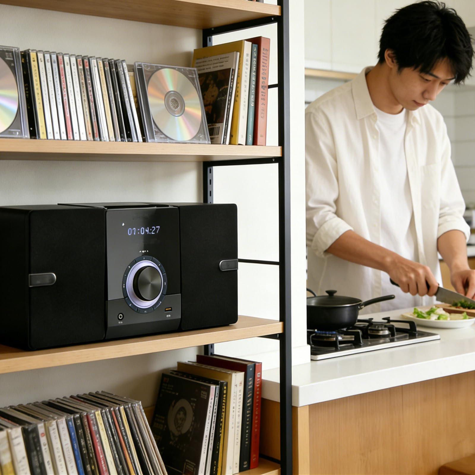 Amazon.co.jp: 30W CDステレオシステムミニコンポ CDプレーヤー FM