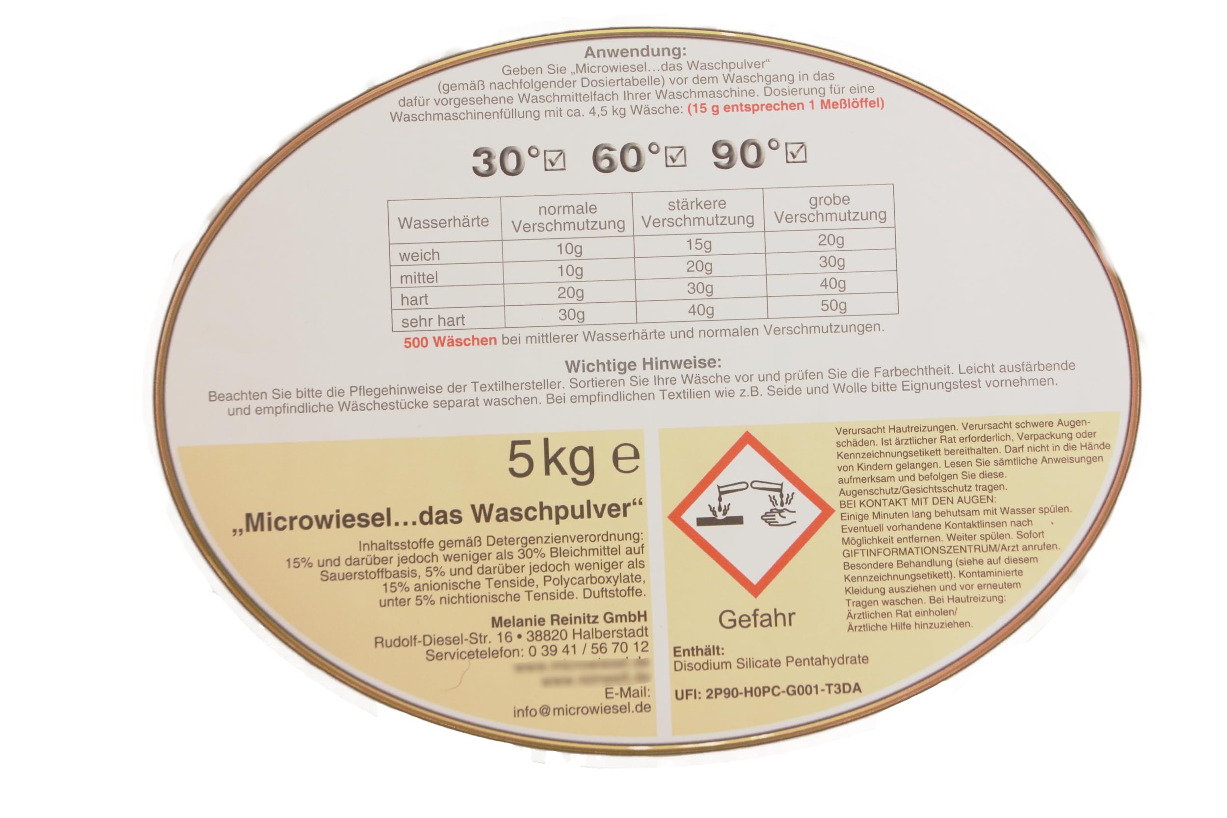 Microwiesel das Waschpulver, Konzentrat mit extra viel Sauerstoff, 5kg inkl. Messlöffel