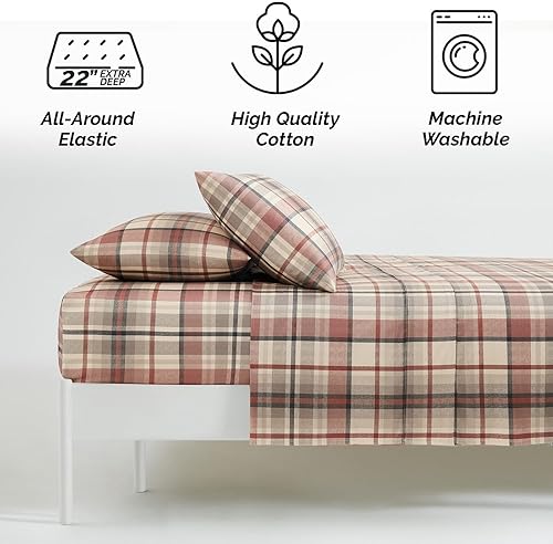 Miniatura 2 de Southshore Fine Living, Inc., Sábanas de 100% algodón tamaño California King, juego de sábanas de algodón de 300 hilos, sábana bajera ajustable con