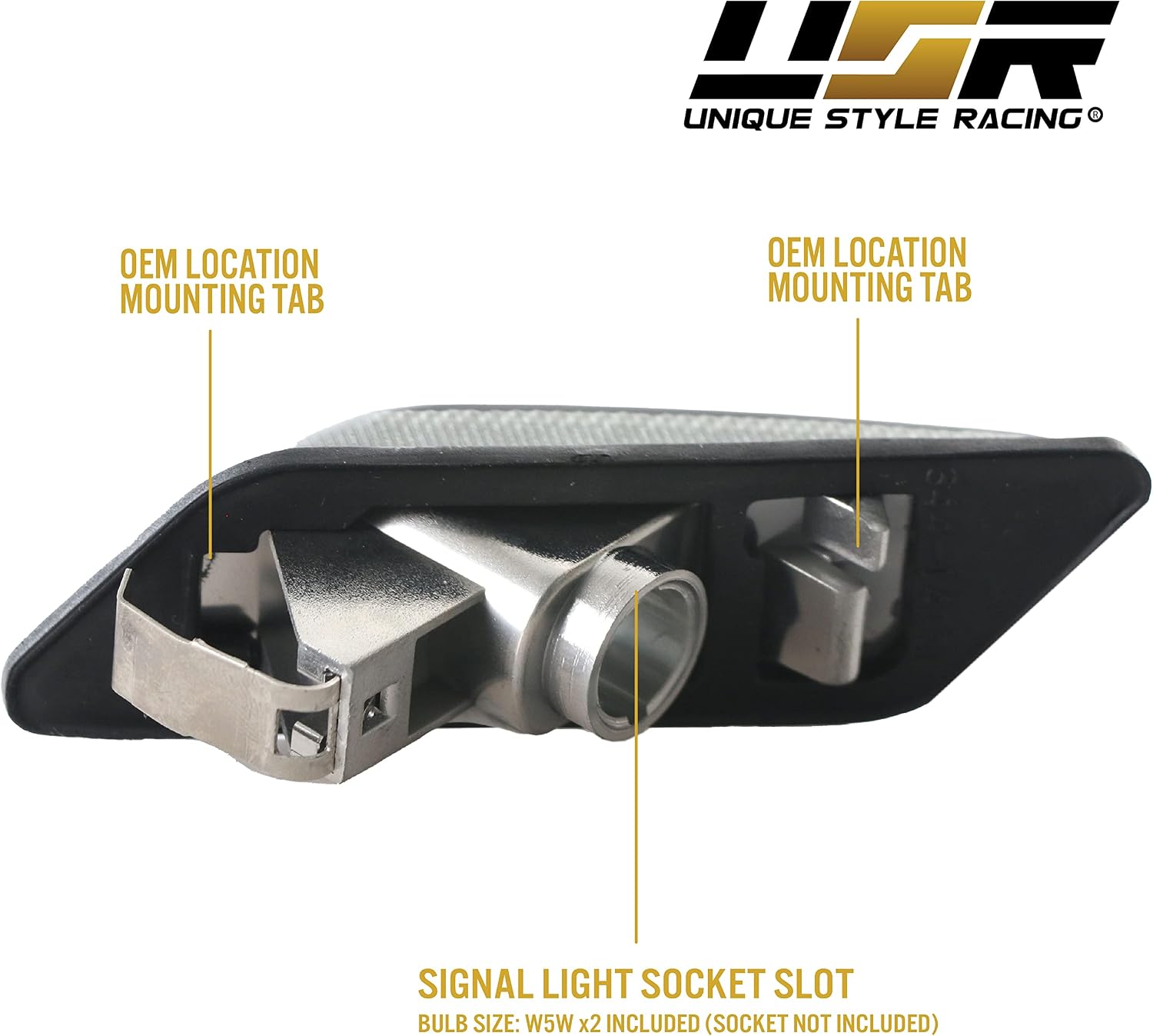 USR Z3 Side Marker Lights - COMBO Smoke Lens Front Bumper Sidemarkers + Fender Sidemarker Lamps Set Compatible with 1996-2002 BMW Z3 M Roadster/M Coupe (Smoked 4 Piece w/ 2 Bulbs + Socket Included)