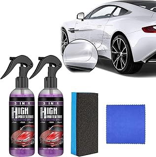 2PCS -100ML 3 in 1 High Protection Quick Car Coating Spray, Ceramic Car Coating Spray, Ceramic car Wax Polish Spray, Plastic Parts Refurbish Agent, Quick Detail Spray for Cars, Car Coating Spray
