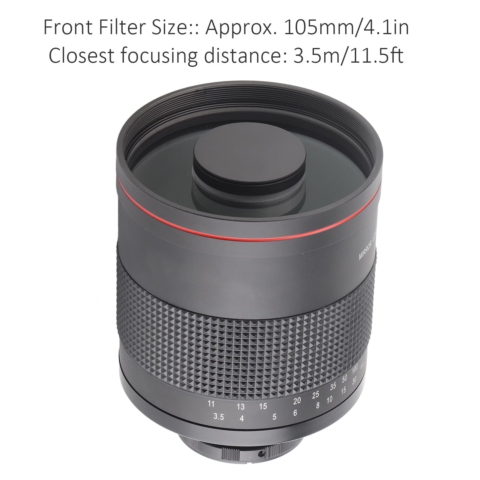 Hapvida Objectif Miroir Super téléobjectif 900 mm F8.0, téléobjectif Principal avec Corps en Alliage de revêtement MC pour Appareil Photo à Monture AI, Photographie d'oiseaux