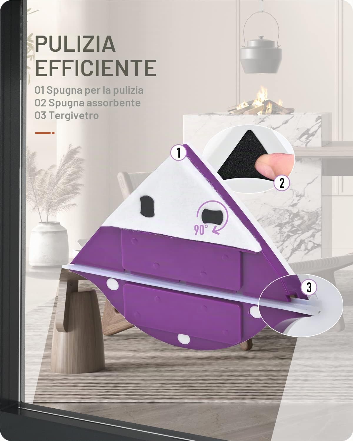 Baffect Double Side Window Magnetic Cleaner Ultra-Forte Sia in Vetro Lato della Superficie Spazzola di Pulizia con Strumenti Wiper Impugnatura ergonomica Design for Spessore di Windows 18-30mm