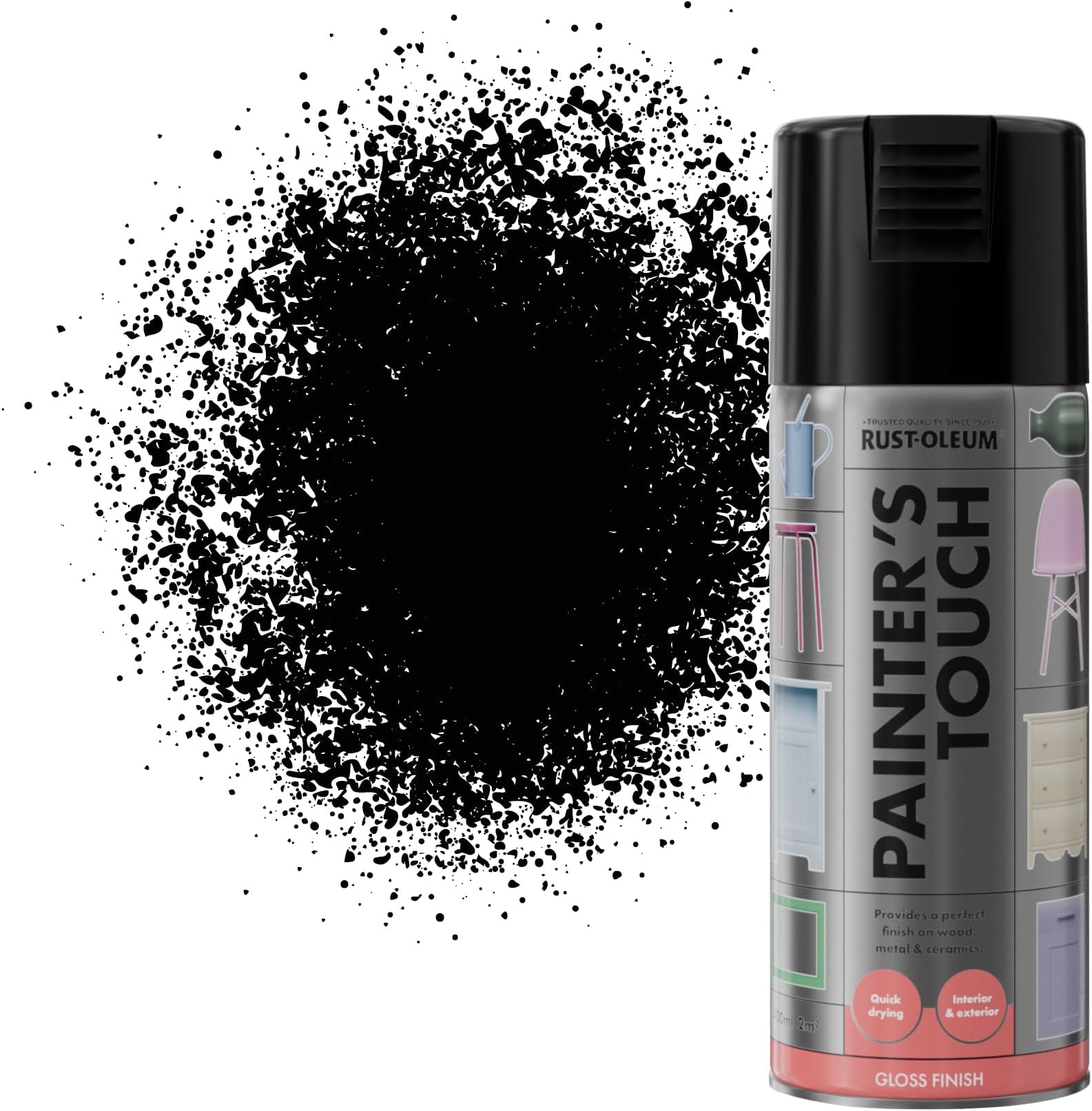 400ml Painter's Touch Spray Paint Aerosol - Gloss Black
