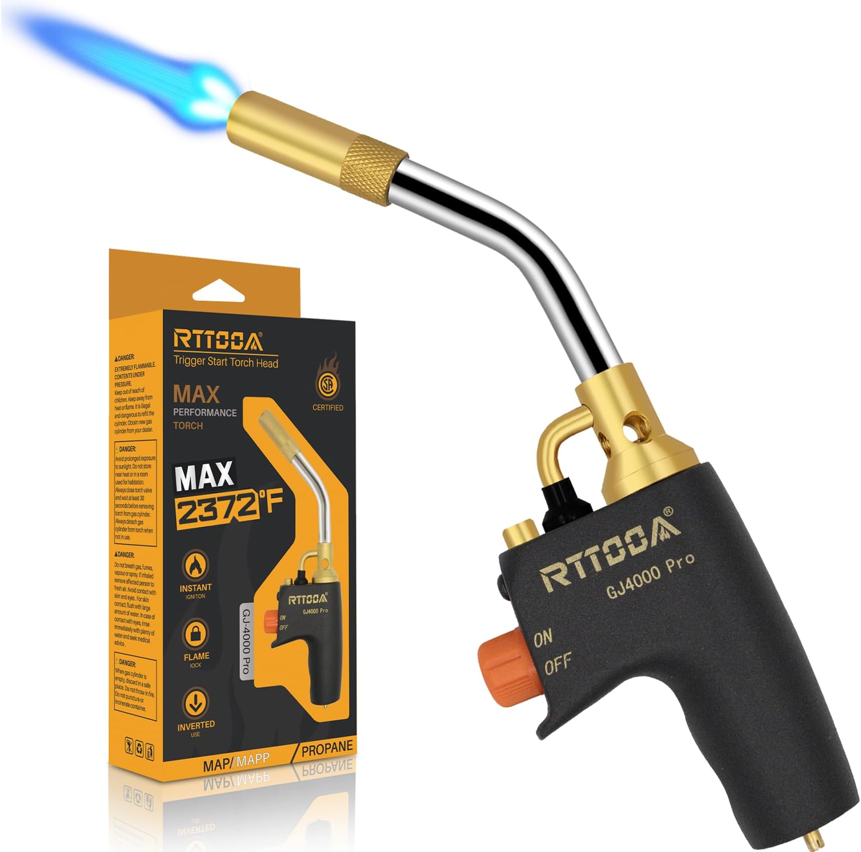 High Intensity Propane Torch Head,GJ-4000pro Trigger Start Torch;MAPP/Propane...