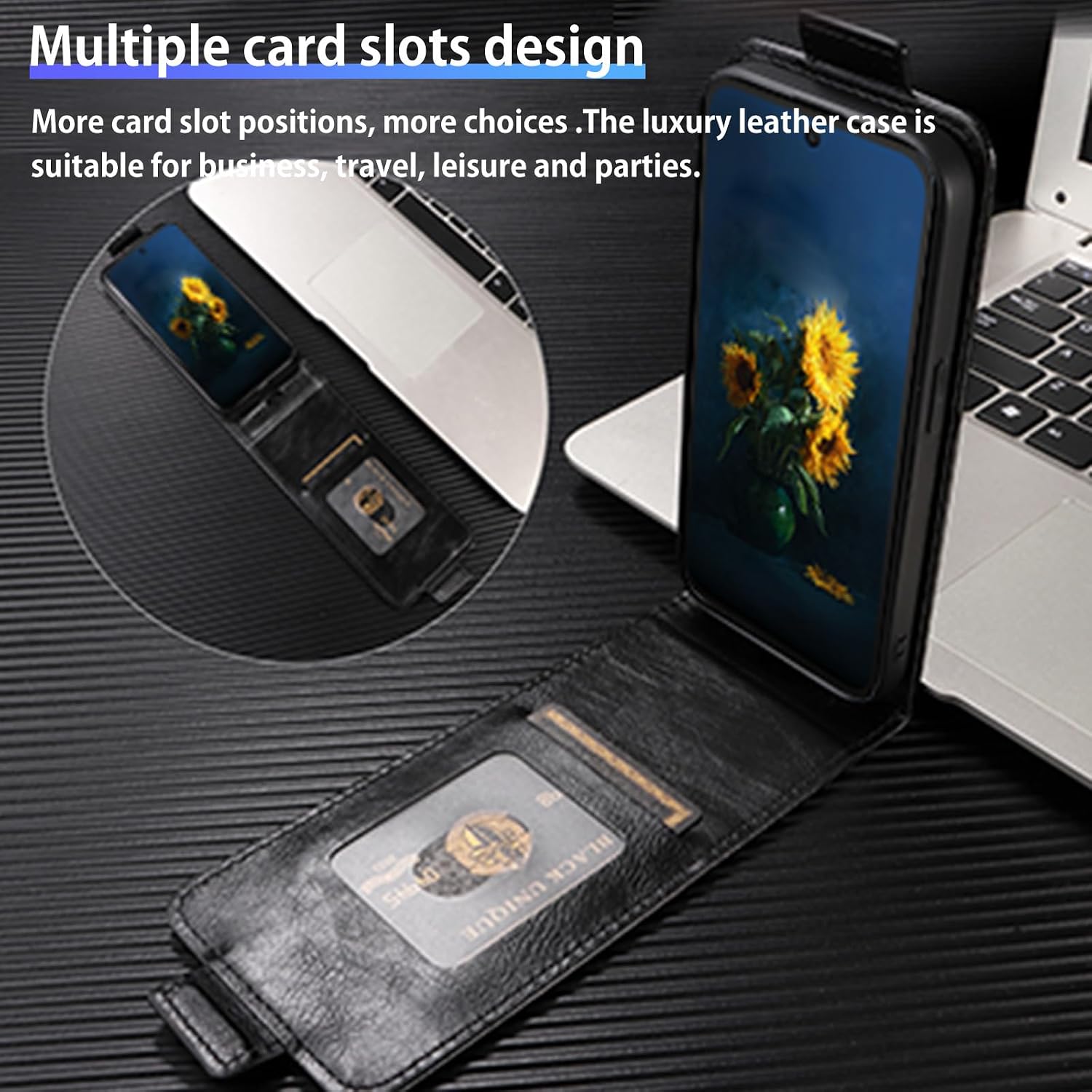 NOUKAJU Case for TCL NxtPaper 70 Pro, Vertical Flip Wallet Protective Case with Card Holder,Shock-Absorbing,Comprehensive Protection,Protective Cover for TCL NxtPaper 70 Pro(Black)