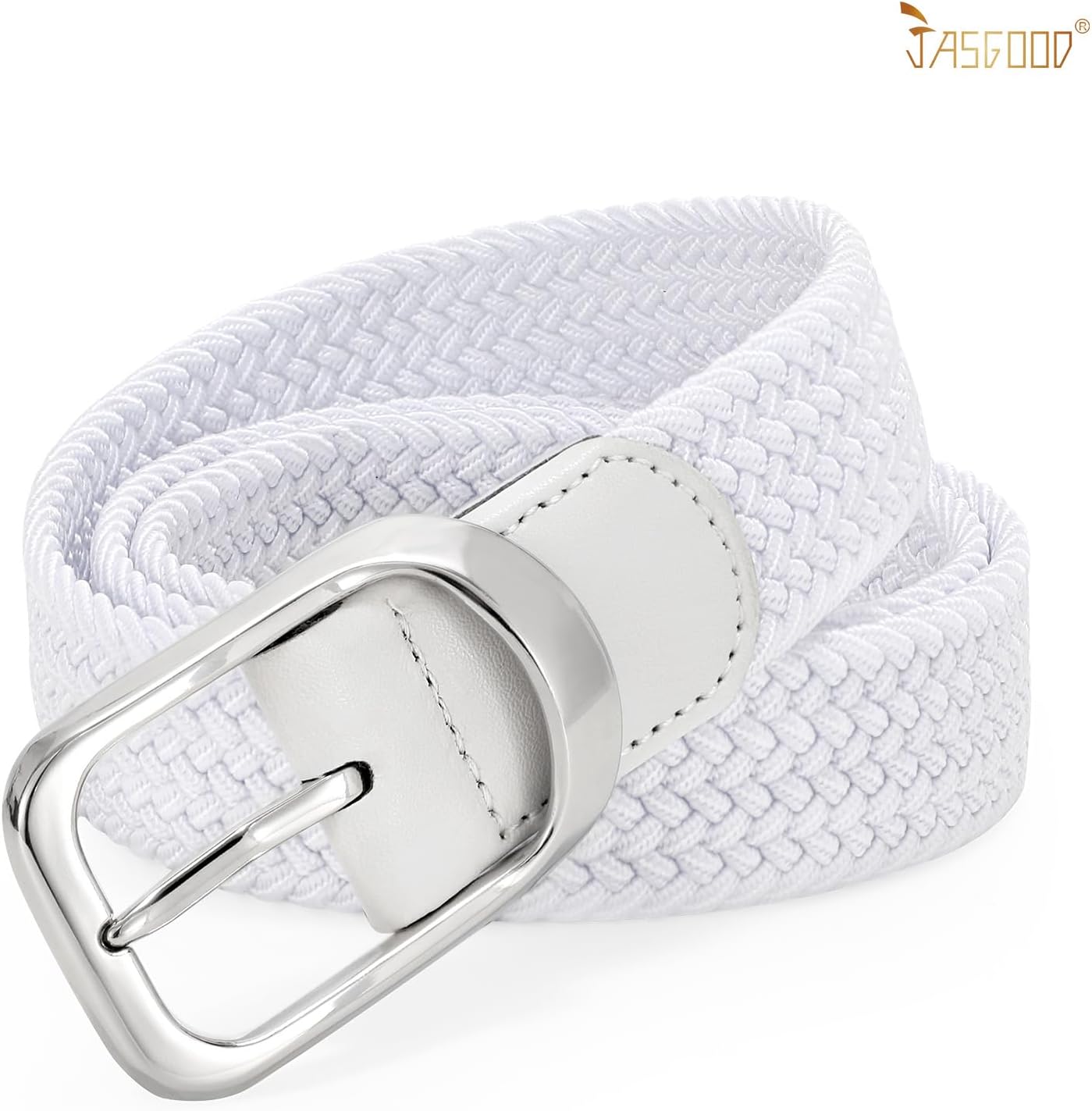 JASGOOD Stretch Belt for Men, Men Elastic Woven Braided Belt 1 3/8 Casual Belt Golf Belt for Jeans Pants - Image 2