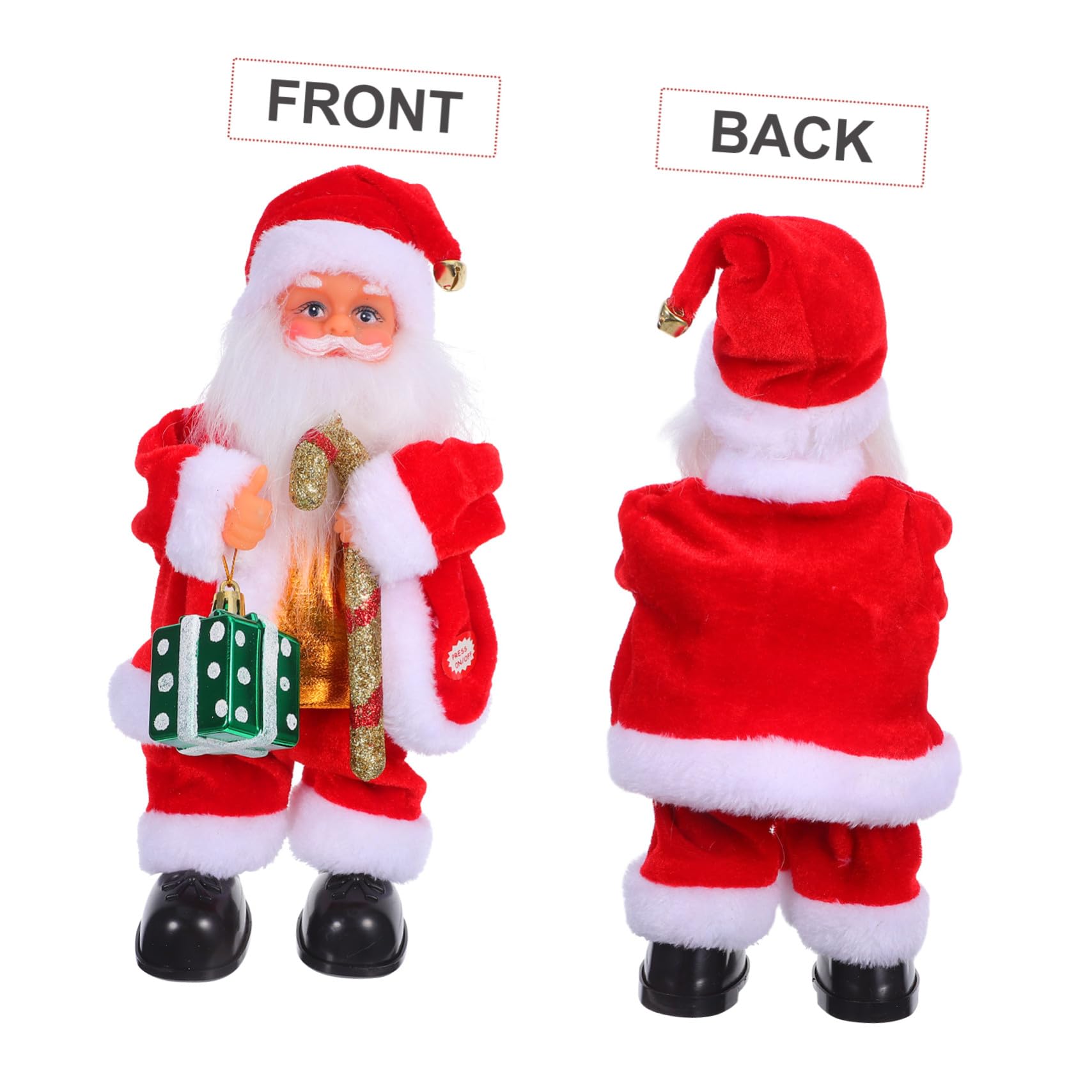 SUPVOX Bambola di Babbo Natale Elettrica Giocattolo Musicale per Feste Natalizie Decorazione Divertente per Ragazzo Ragazza e Caminetti