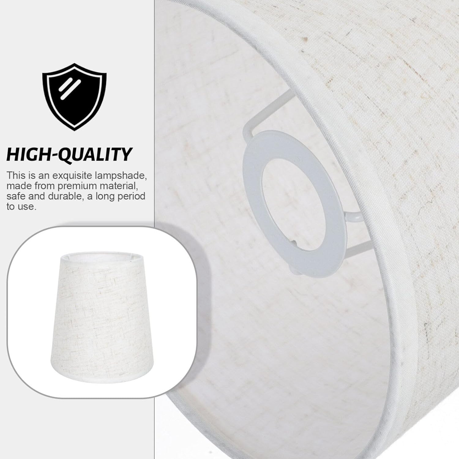 Veemoon Simple Linen Lampshade, Small Fabric Lampshade Chandelier Clip On Bulb Lamp Shade Rustic E14 Light Covers Barrel Drum Table for Table Bedside Wall Lamps and Floor Light