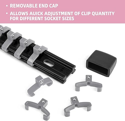 Miniatura 3 de Organizador de zócalos negros para herramientas ABS, soporte para zócalos, 3 piezas de alta calidad, kit de soportes de enchufe de 14 pulgadas x 48