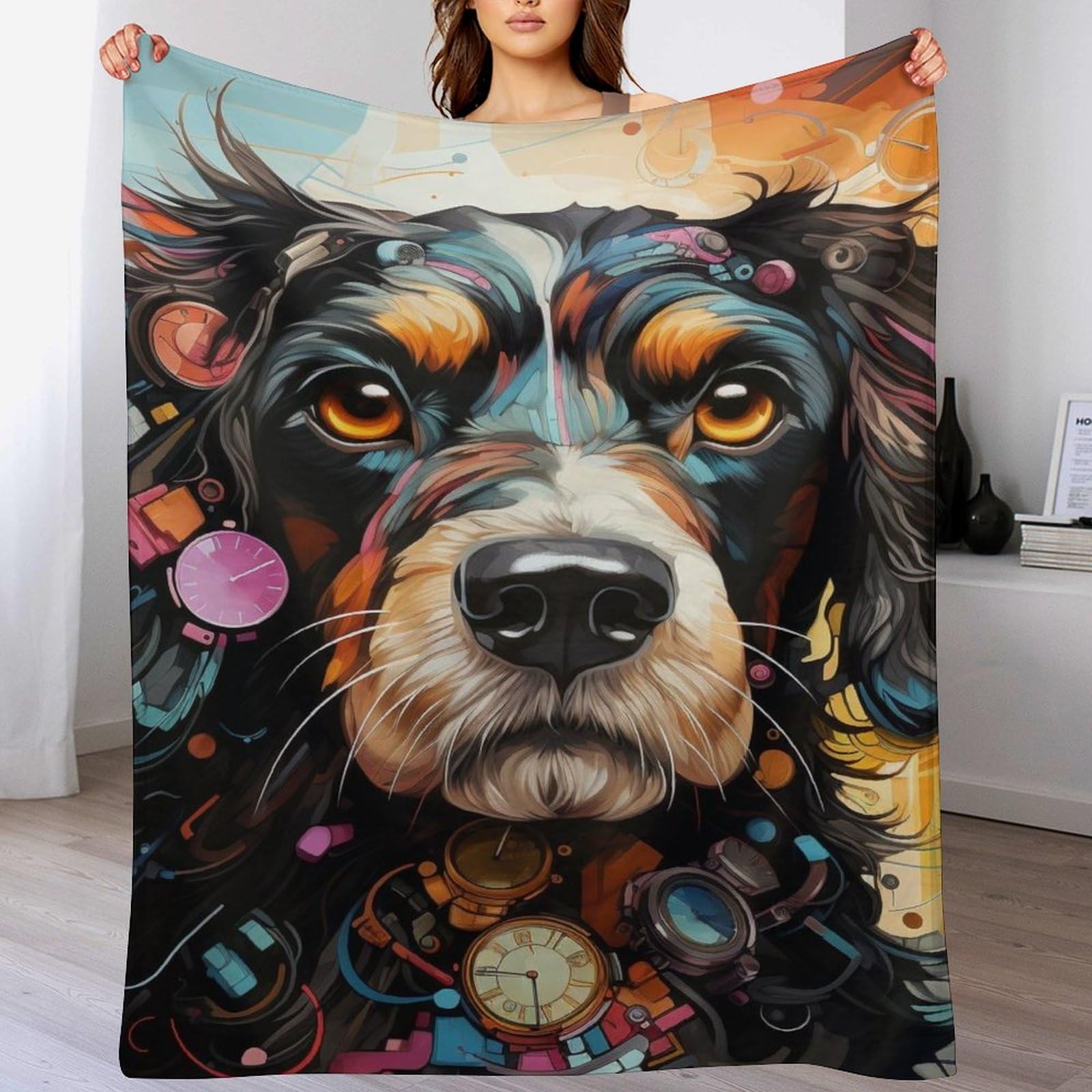 Couverture chien canape 150x200cm grand plaid flanelle pour poils et enfants