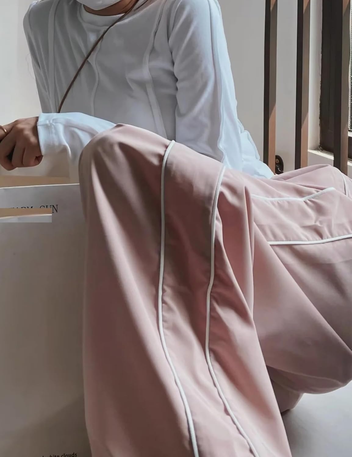 Womens Parachute Pants Wide Leg Baggy Pants Y2K Elastic Waist Jogger Sweatpants Track Pants Streetwear - Image 6