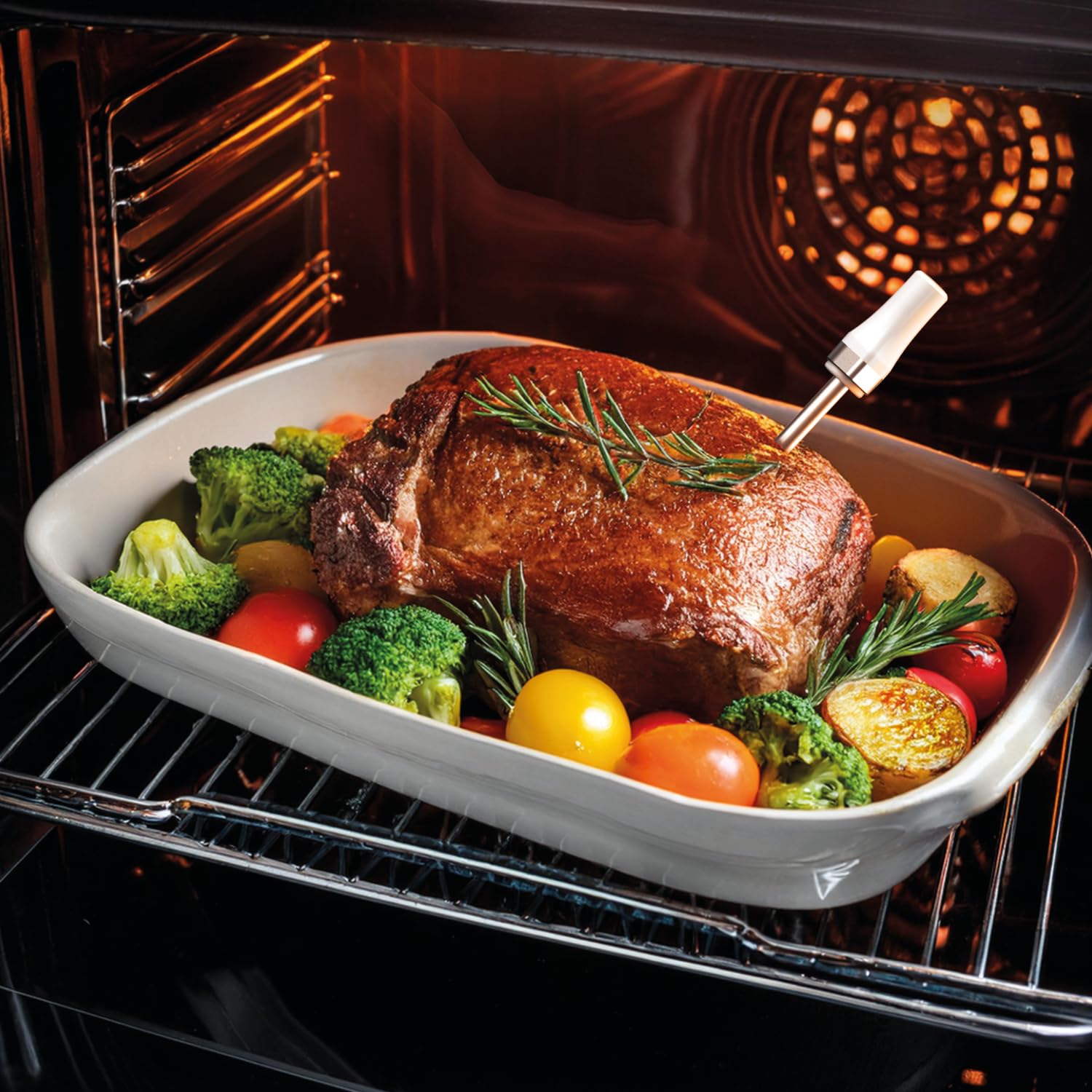 KKT KOLBE BBQ-Kerntemperaturfühler HCPROBE, Bluetooth | kabellos, zum Backen, Grillen, Braten und Schmoren, App-Steuerung, Edelstahl und Keramik
