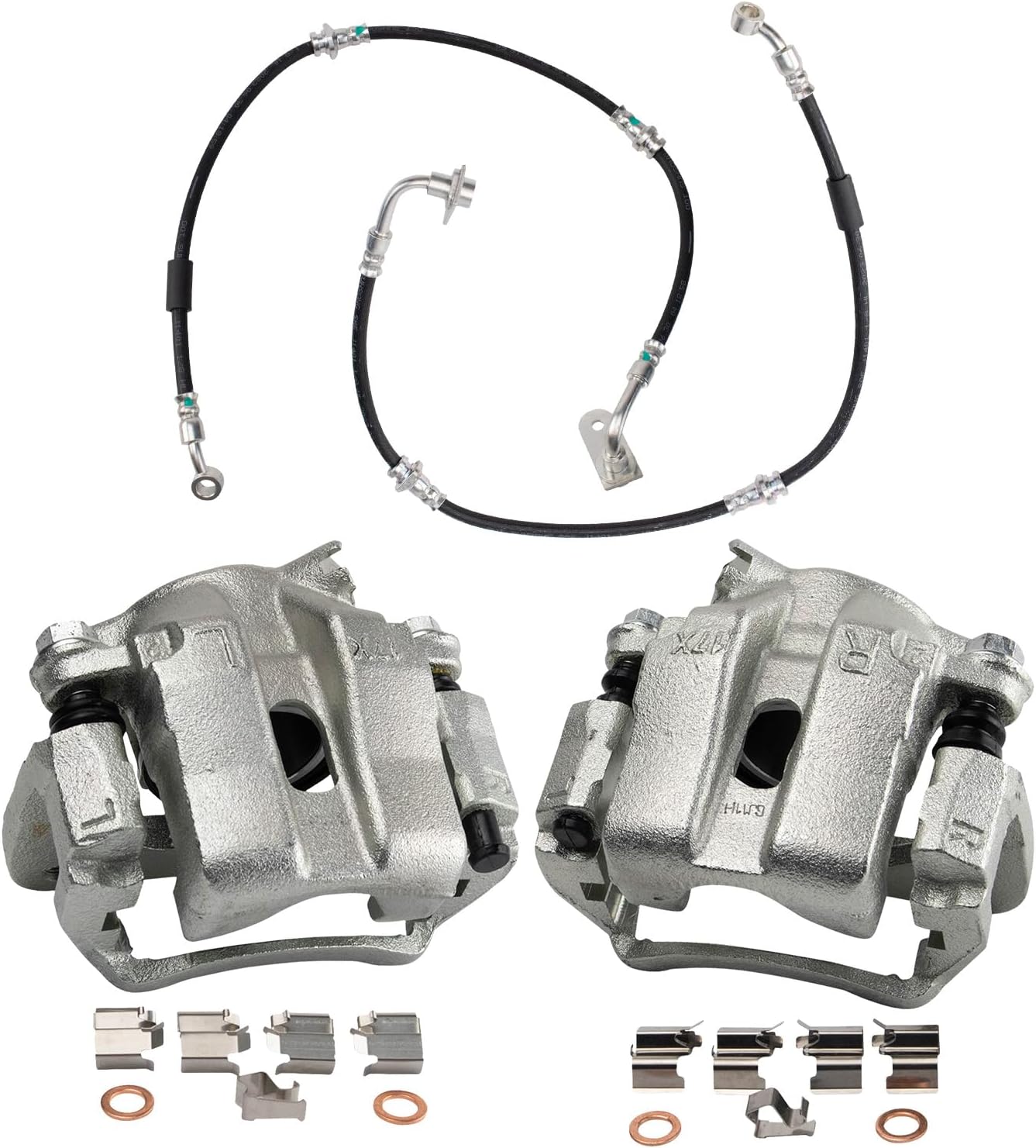 TRQ Front Brake Caliper Set Compatible with 99-05 Suzuki Grand Vitara 02-04 XL-7