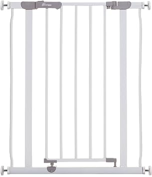 بوابة أمان Dreambaby Ava Slimline للأطفال - آمنة وقابلة للتمديد ومثبتة بالضغط للسلالم والكلاب - عرض 61-68 سم وارتفاع 76 سم - أبيض