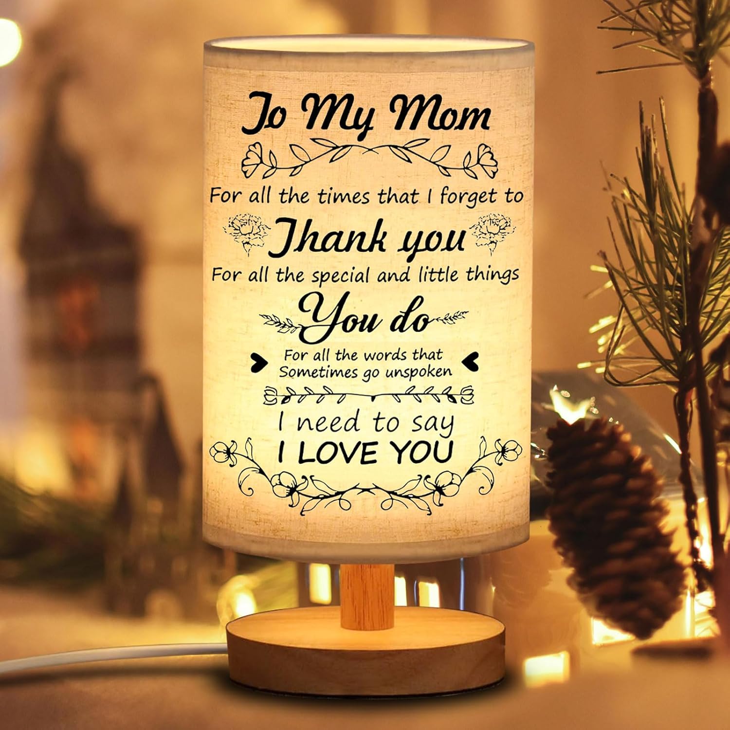 Besoamo Birthday Gifts for Mom from Daughter Son, Table Lamp Mom Gifts for Mothers Day Christmas Anniversary Birthday, to My Mother Gift with Night Light for Home Decoration - Image 3