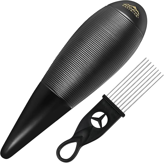 EASTROCK Guiro Instrument 3.3x12 Fish Shaped Latin Percussion Instrument with 1 Scraper Musical Training Tool for Beginners and Professional Band Accompaniment Black(Upgraded Version)