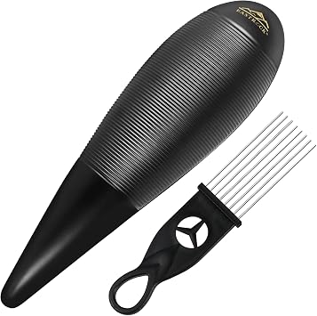 EASTROCK Guiro Instrument 3.3x12 Fish Shaped Latin Percussion Instrument with 1 Scraper Musical Training Tool for Beginners and Professional Band Accompaniment Black(Upgraded Version)