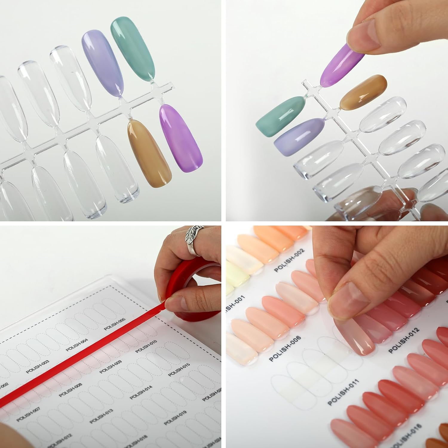 160 Nail Color Display,Nail Art Sample Chart Acrylic Gel Polish Rack,Nail Polish Display with 240pcs Nail Color Display Tips,Nail Color Swatches Perfect for Nail Salon & Home Use