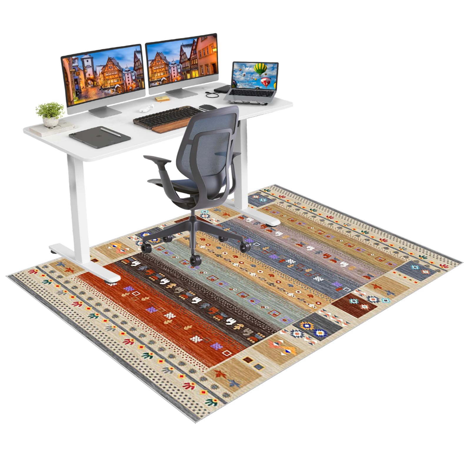 Ruxevnsy 0975A Office Chair Mat For Hardwood Floors Non Slip Computer Desk Chair Mat For Carpet Floor Protector Mat For Rolling Chair Gaming Chair Mat For Carpet Floor Mat For Office Chair Gaming Rug 80 X 120 Cm