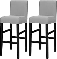 Vista 14 de Lellen Juego de 2 fundas para taburetes de bar, fundas elásticas y lavables para asientos de taburetes de bar, fundas extraíbles para sillas de bar