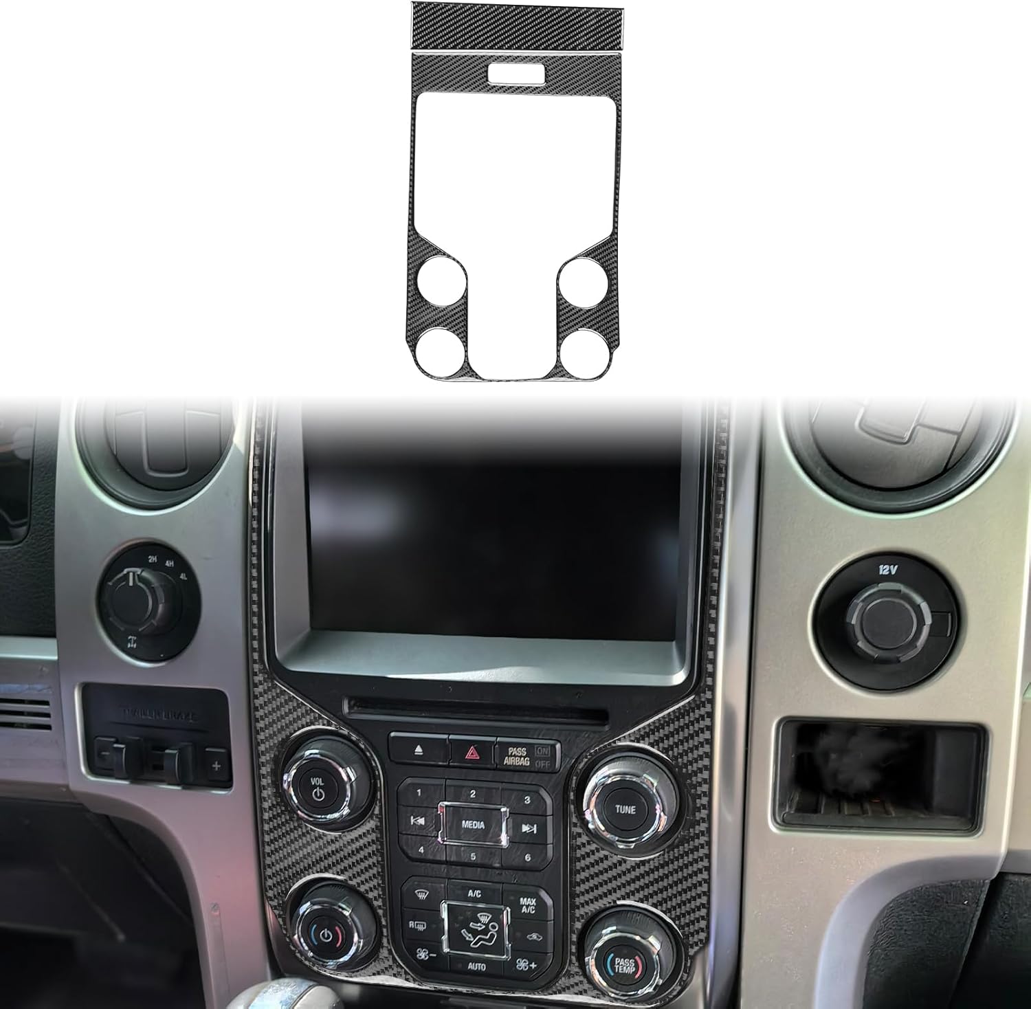 48PCS Car Hood Air Vents for Car Hood Scoop, Bonnet Vent Hood Air Intake Trim Cover Carbon Fiber Exterior Trim Stickers Compatible with Ford F150 F-150 Raptor 2010 2011 2012 2013 2014 Accessories