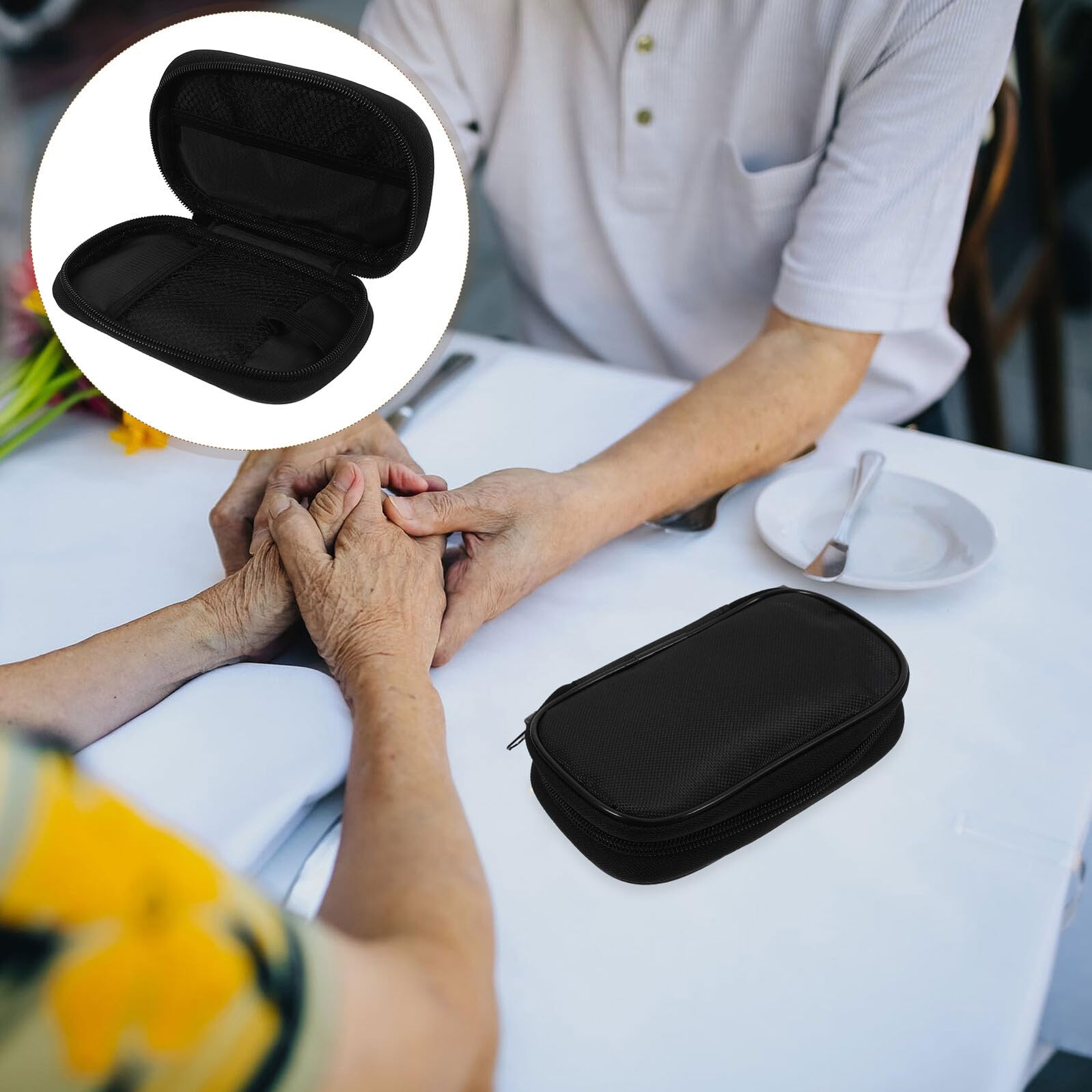 UPKOCH Estuche Organizador Portátil para Bolsa de Almacenamiento de Glucosa Diseño Rígido y Compacto, Material de Tela Firme, Adecuado para Viajes y Transporte Seguro de Suministros