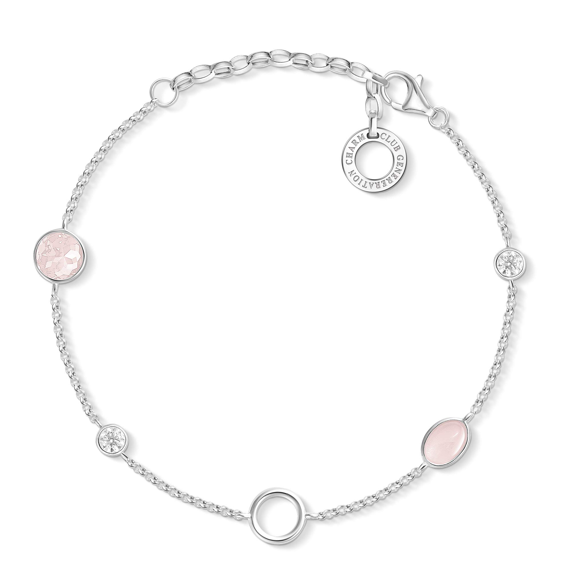 Thomas Sabo Women Charm Bracelet Stones Charm Club 925 Sterling Silver X0272-035-7-L19v