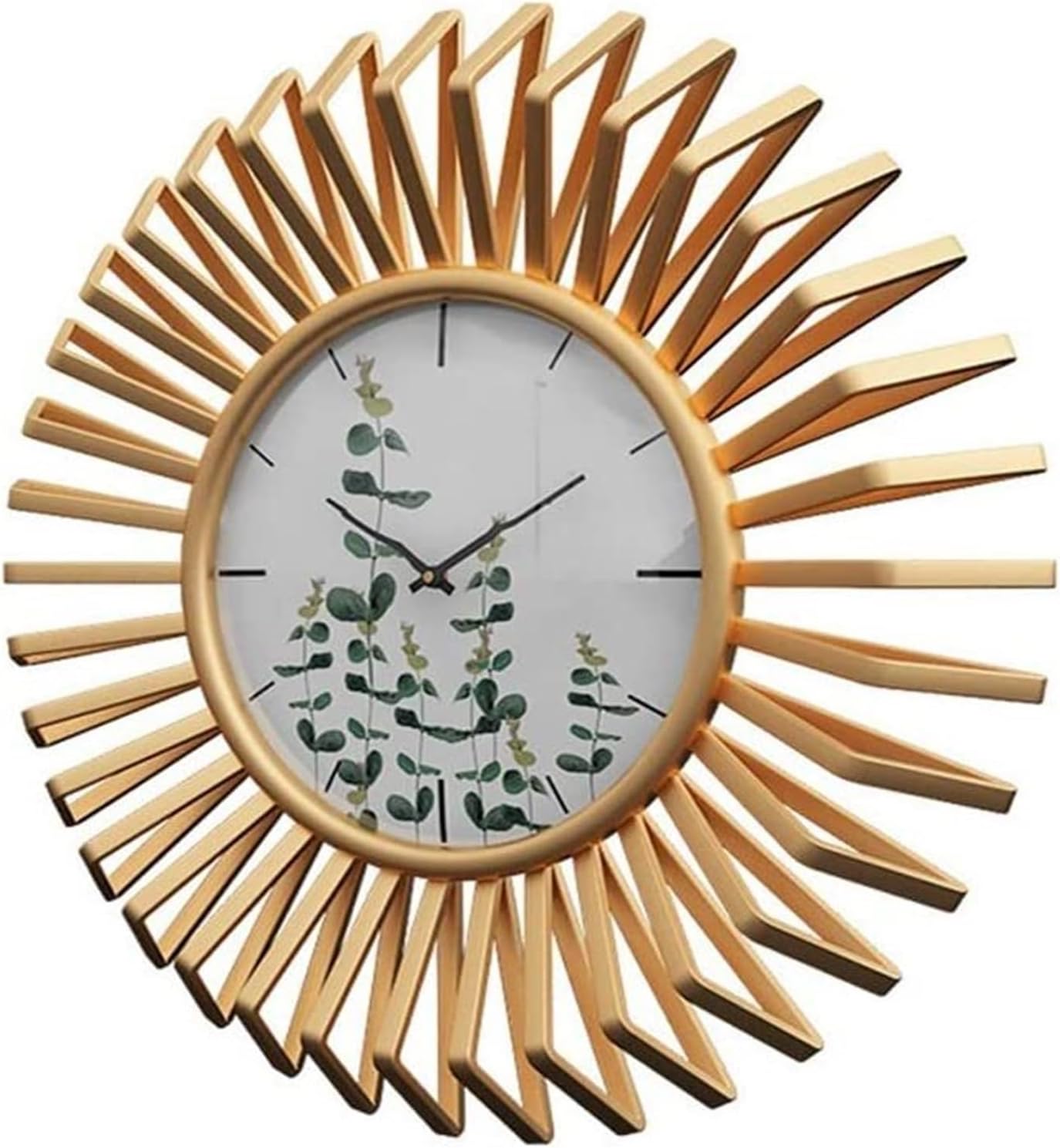 Wall Clock Golden Wall Clock, Simple Rural Wall Clock, Decorative Wall Clock in Living Room and Study, Stylish Creative Clock (50cm in Diameter)