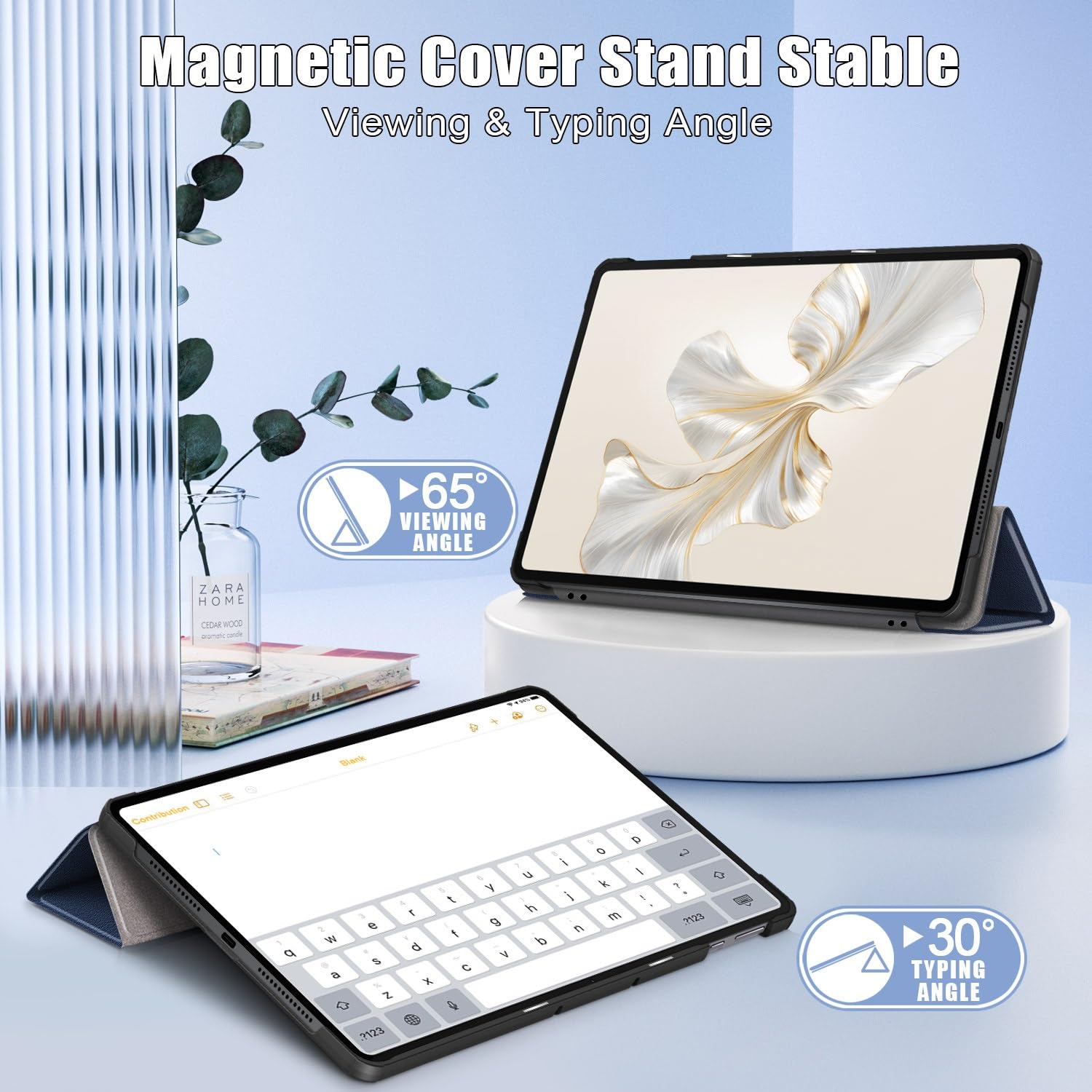 A-BEAUTY Funda Giratoria Compatible Con Honor Pad 9 12.1 Pulgadas 2023 Con Soporte Para Lápiz, Soporte Protector 360° Rotatorio, Trasera Transparente, Lavanda