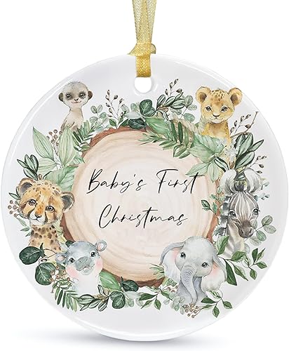 2025 Primeros adornos de nuestro bebé, adorno de recuerdo de primera Navidad, adornos de árbol de Navidad para bebé, primer adorno para niño y niña